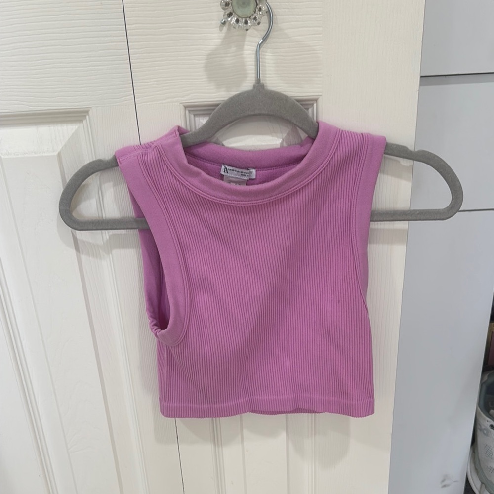 Purple Sleeveless Ribbed Kids Top